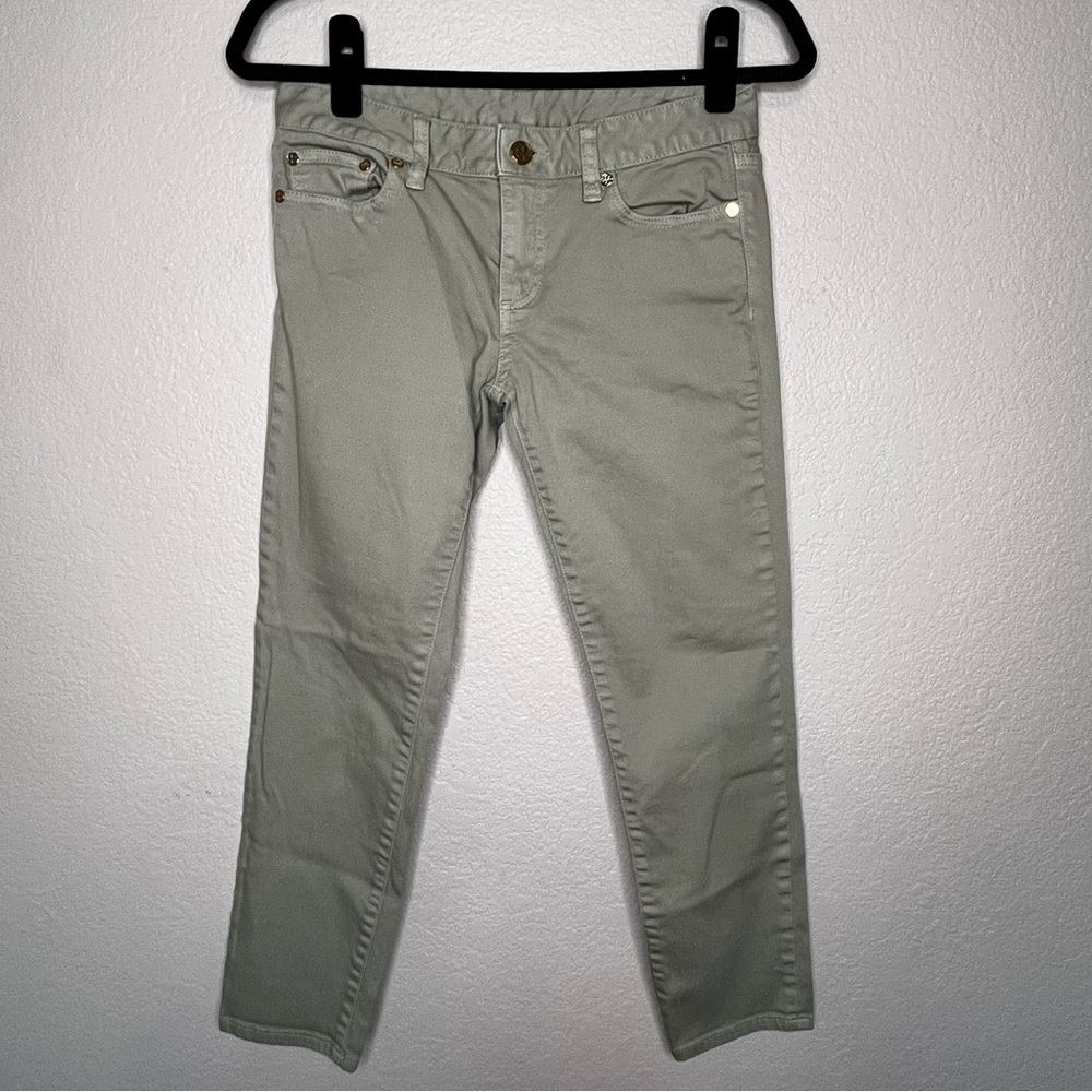 Tory Burch Alexa Cropped Skinny Jeans in Green Size 26